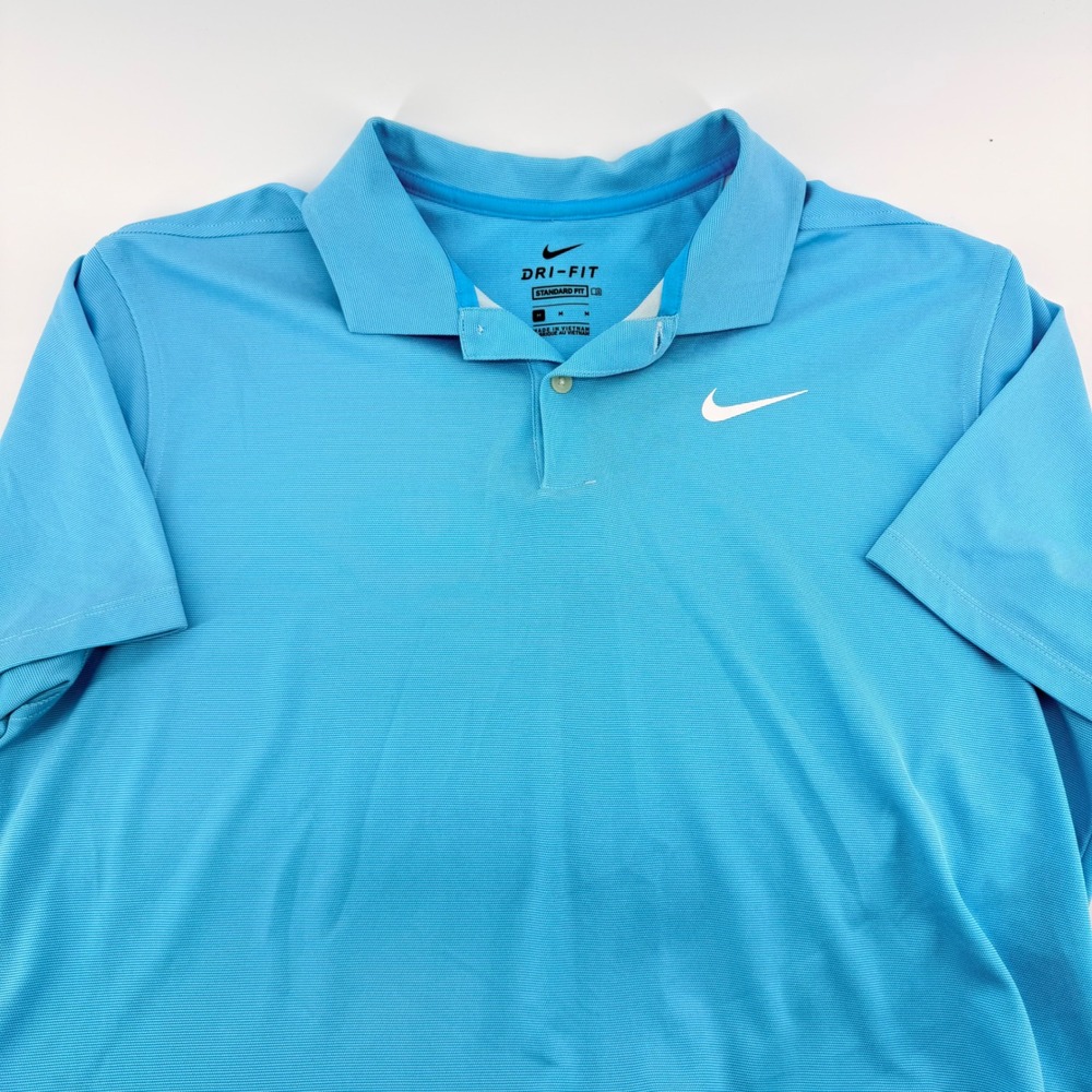 Nike Dri-FIT Golf Polo Shirt Standard Fit Swoosh Blue AQ8601-486 Mens M